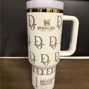 Stanley Dior White and Gold Logo Tumbler 40oz